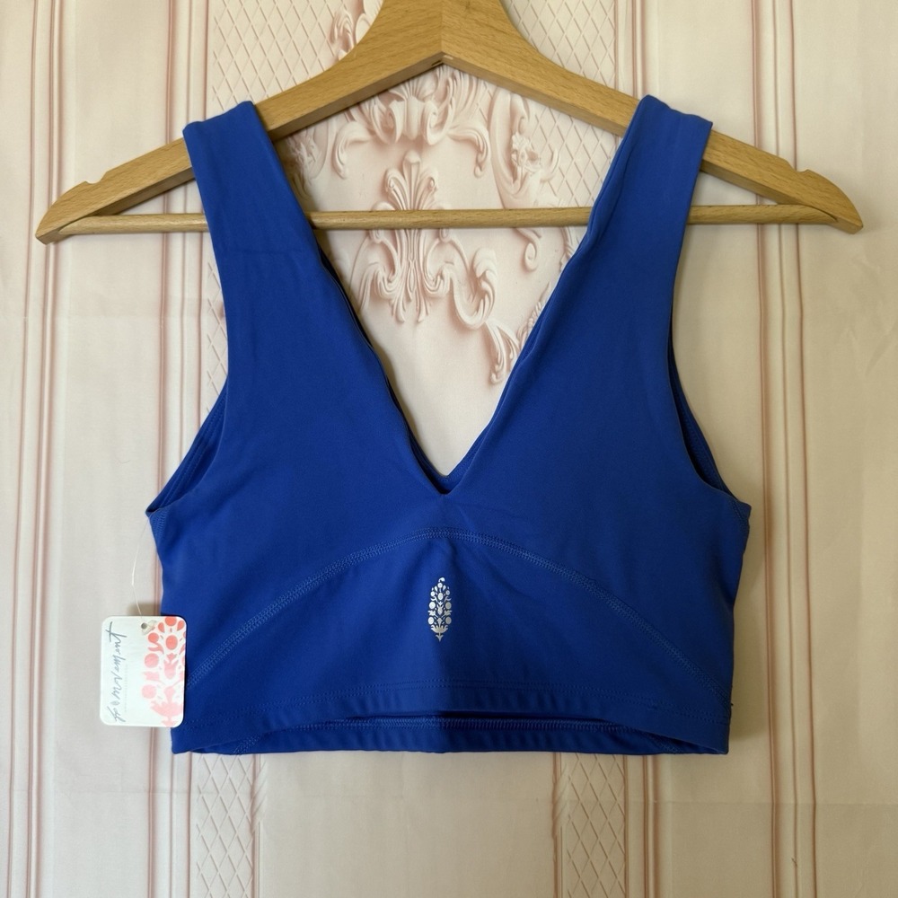 Free People FP Movement Never Better Crop Top Electric Cobalt Sz XS NWT $58
